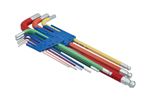 Colour Coded Hex Key Set - Ball End 9pc - RX4084 - Laser